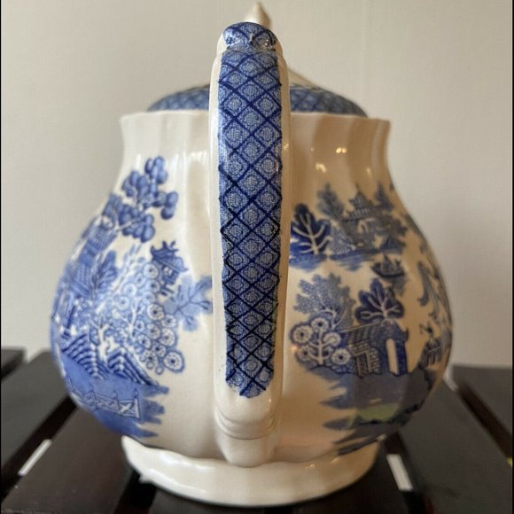 Vintage Mid Century 1950's Sadler England Blue Willow Teapot - Picture 3 of 6